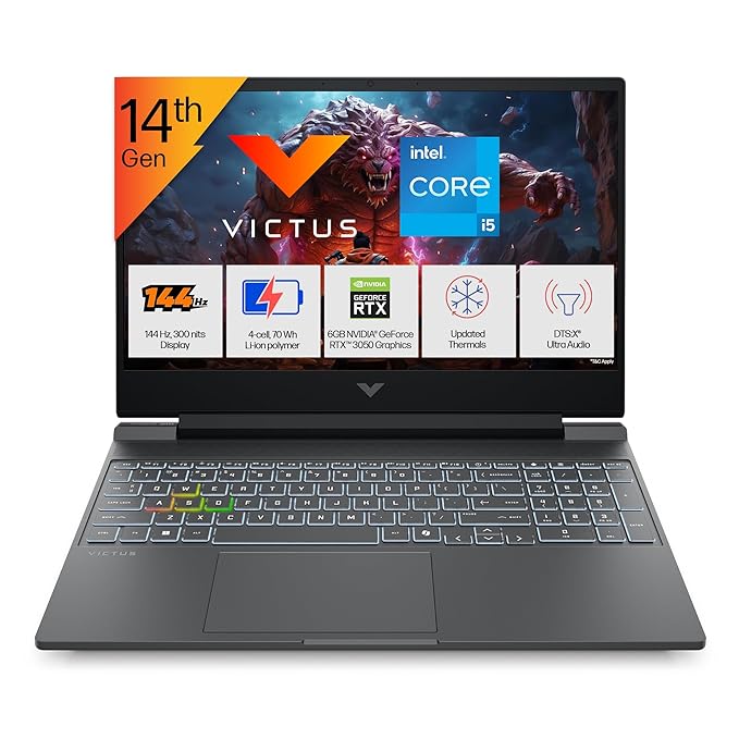 HP Victus, 14th Gen Intel Core i5-14450HX, RGB Gaming Laptop